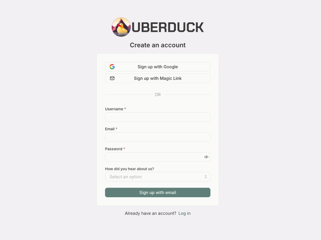 uberduck.aiのsign up
